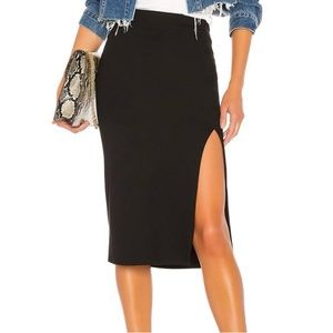 Lovers and Friends Knee Length Knit Pencil Skirt Black S